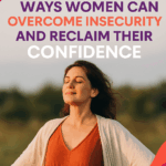 woman breathing in with eyes closed.